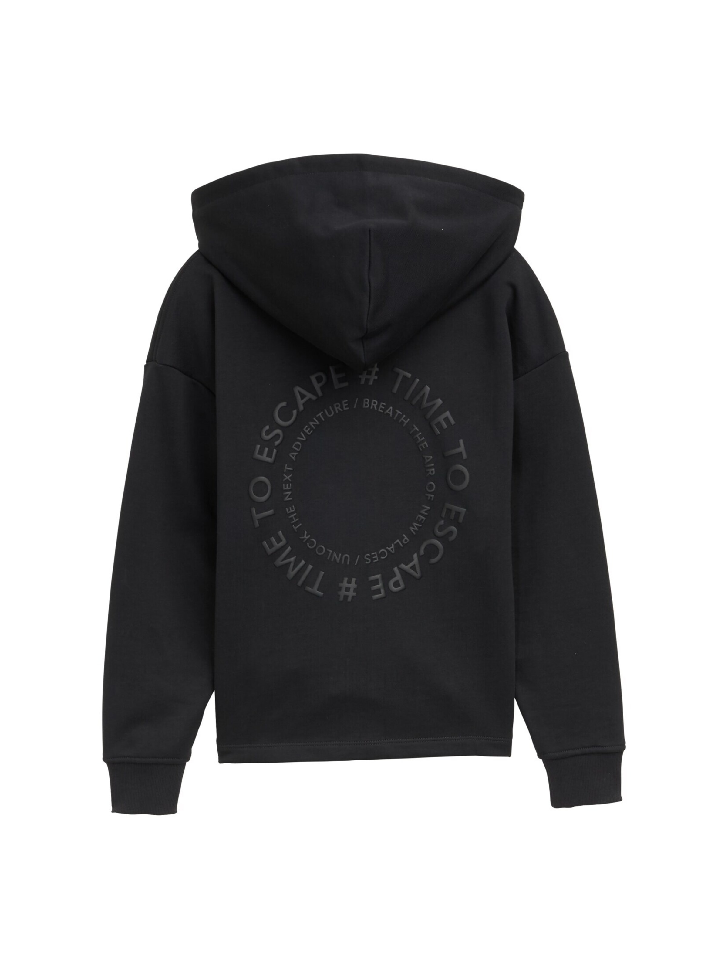 TOM TAILOR Zip-Up Hoodie in Black