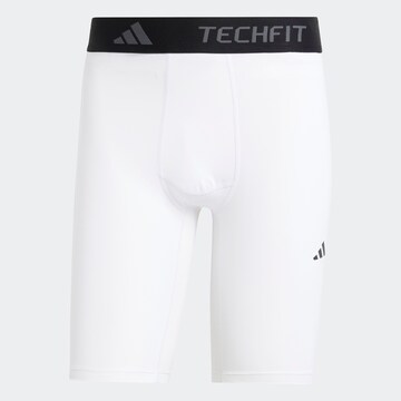 ADIDAS PERFORMANCE Skinny Sports trousers in White: front