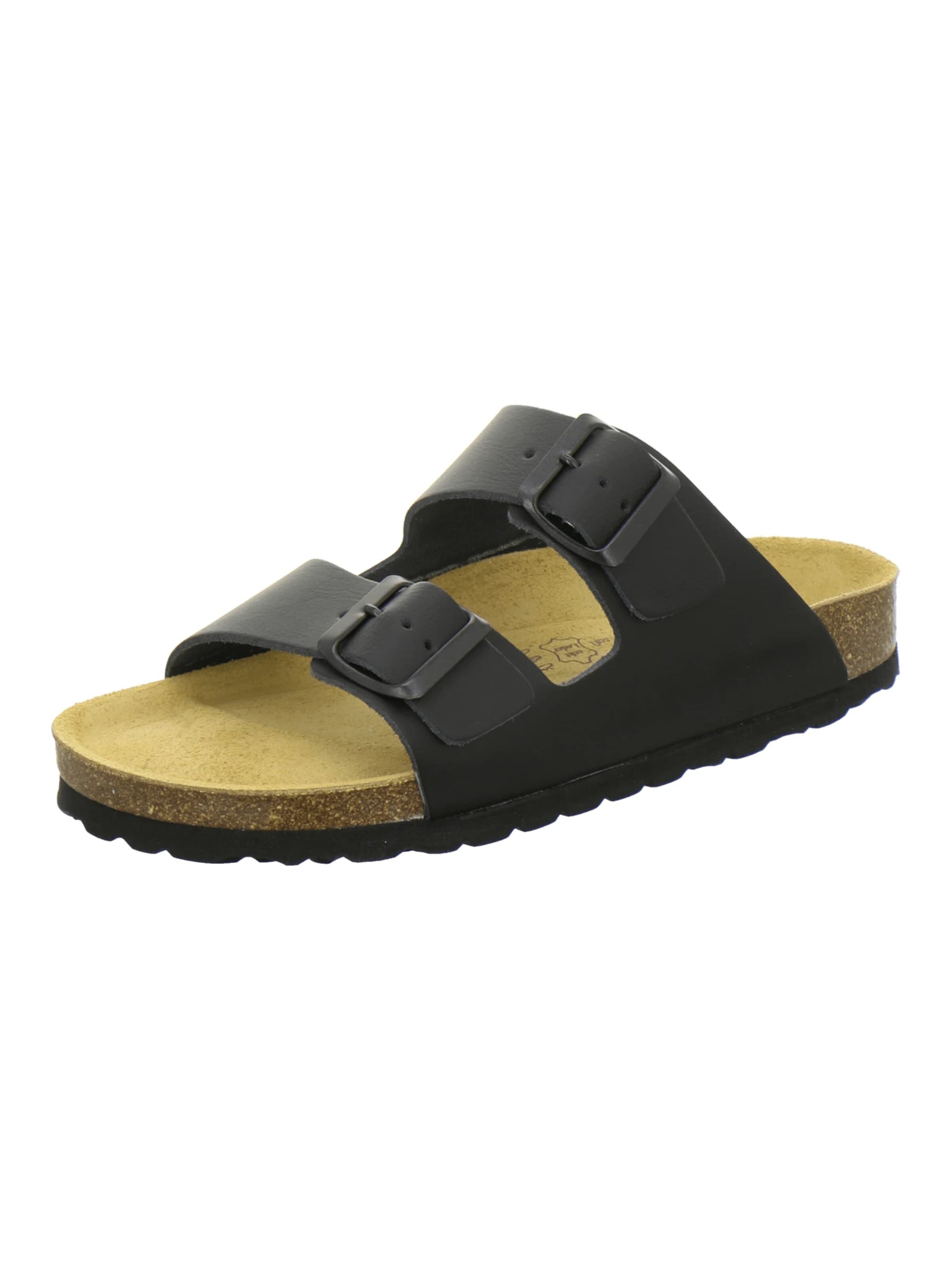 AFS-Schuhe - Zapatos abiertos 'Pantoletten Damen Zweischnaller schwarz' en negro: frente