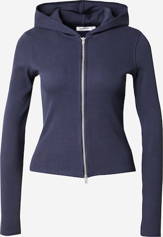 WEEKDAY Zip-Up Hoodie in Blue: front