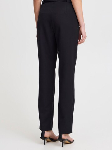 ICHI Regular Pleat-front trousers 'Caisy' in Black