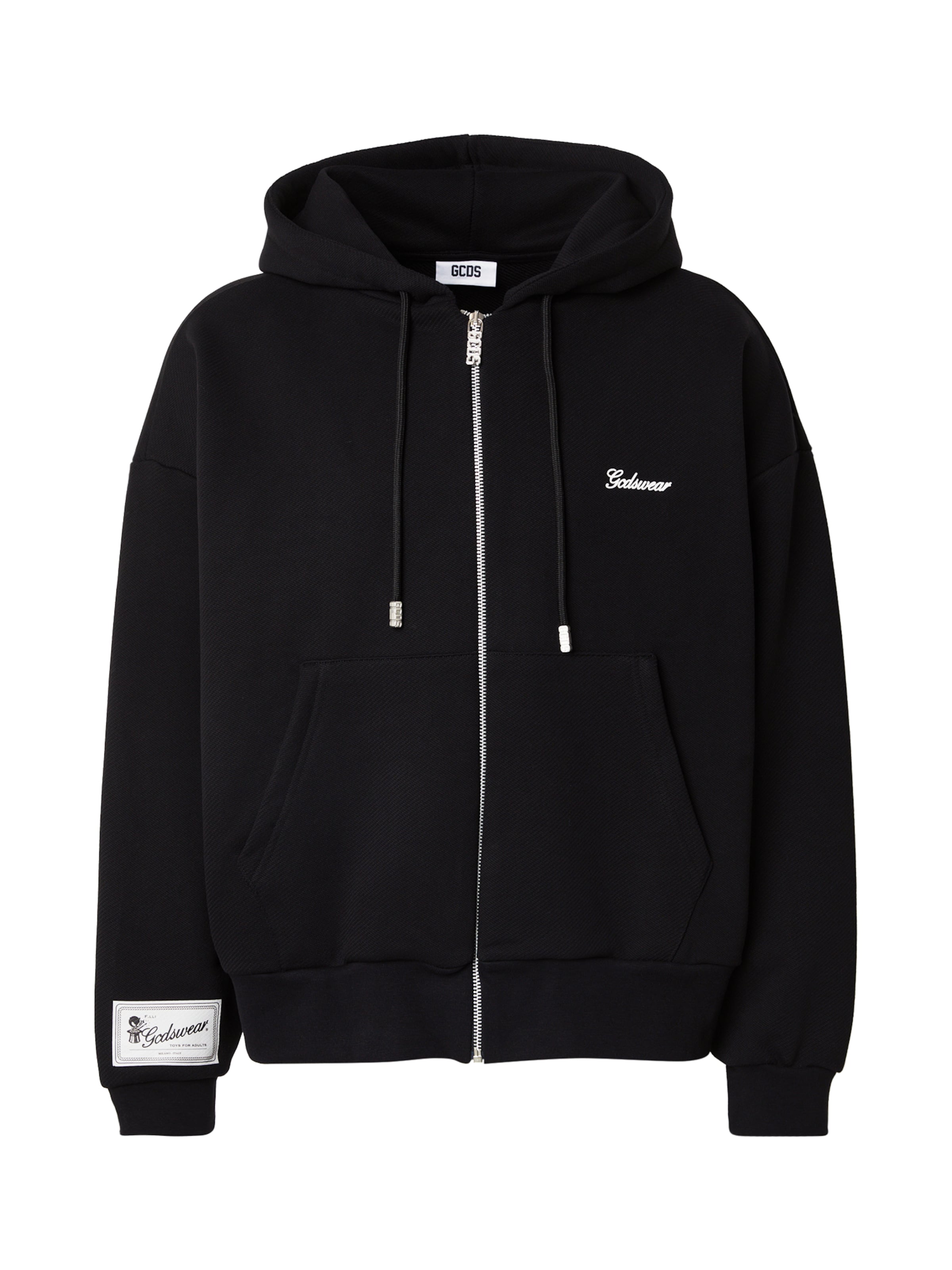 GCDS Sweatjacke 'MAGIC CRACKLE' in Schwarz: Vorderseite