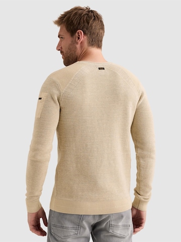 PME Legend Trui 'Pullover in cotton mélange with flight pocket' in Beige