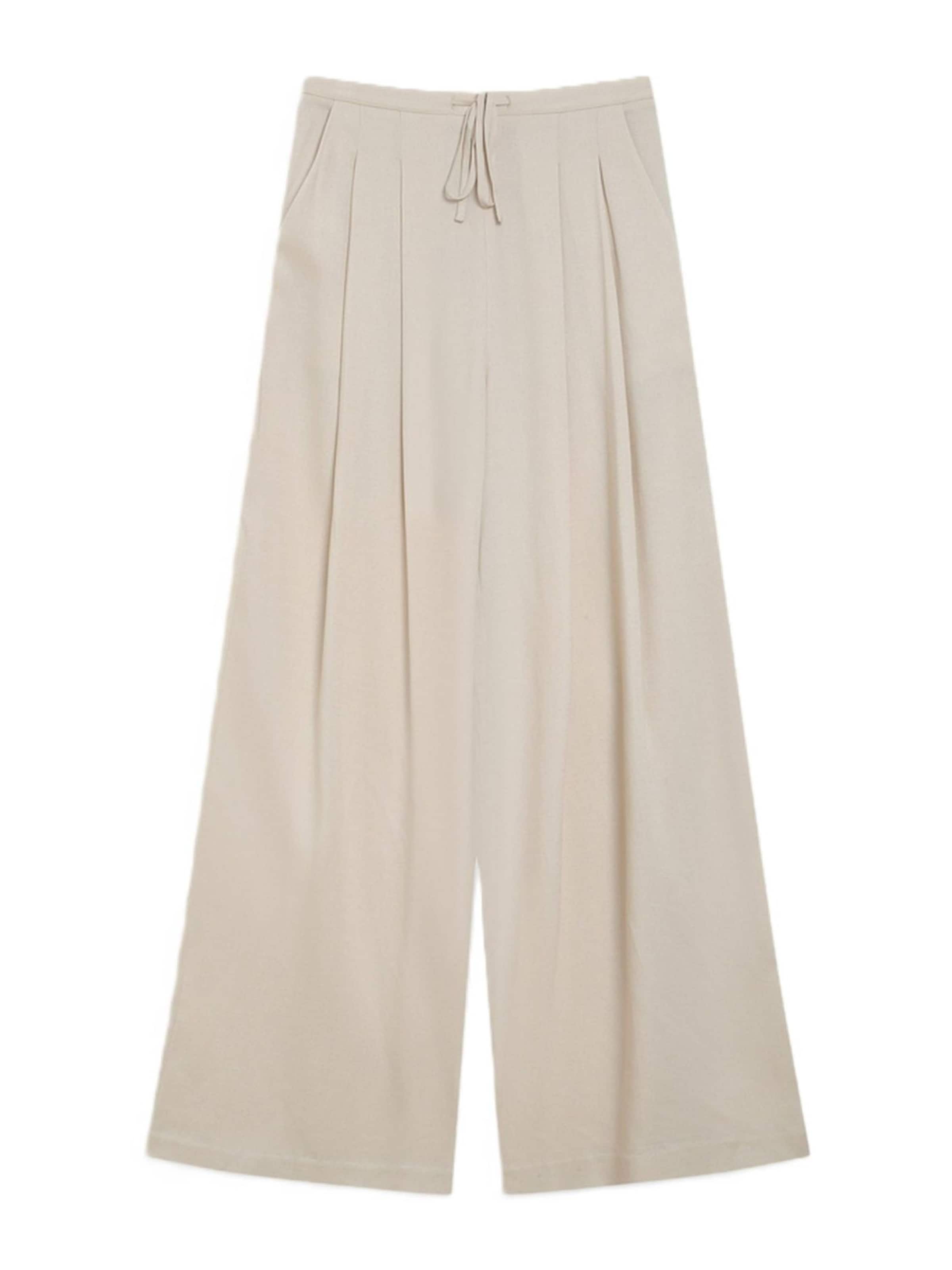 Grace & Mila Wide leg Pants 'WALLY' in Beige: front