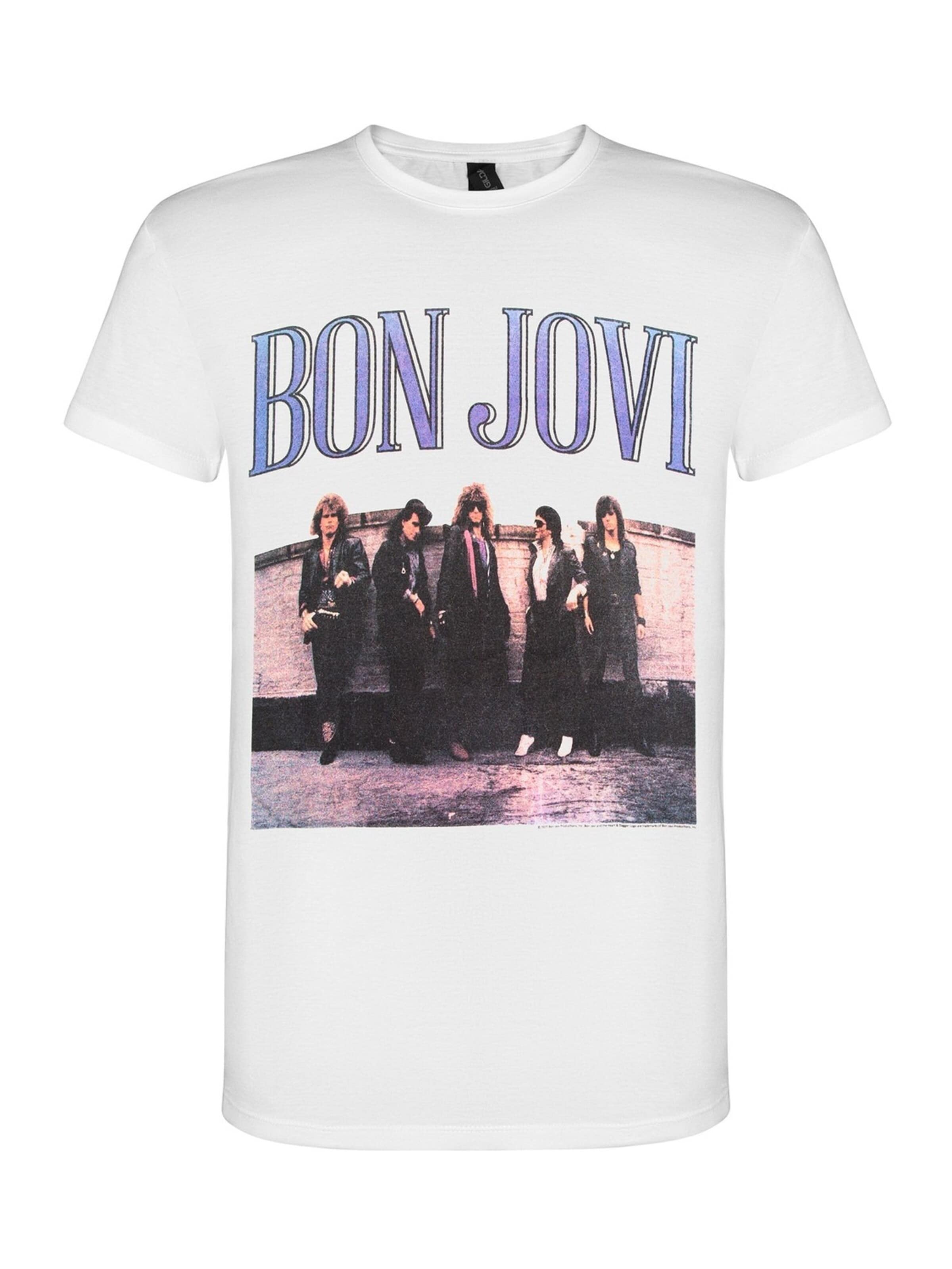 Bon Jovi Shirt 'Band Cracked' in White: front