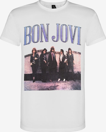 T-Shirt 'Band Cracked' Bon Jovi en blanc : devant