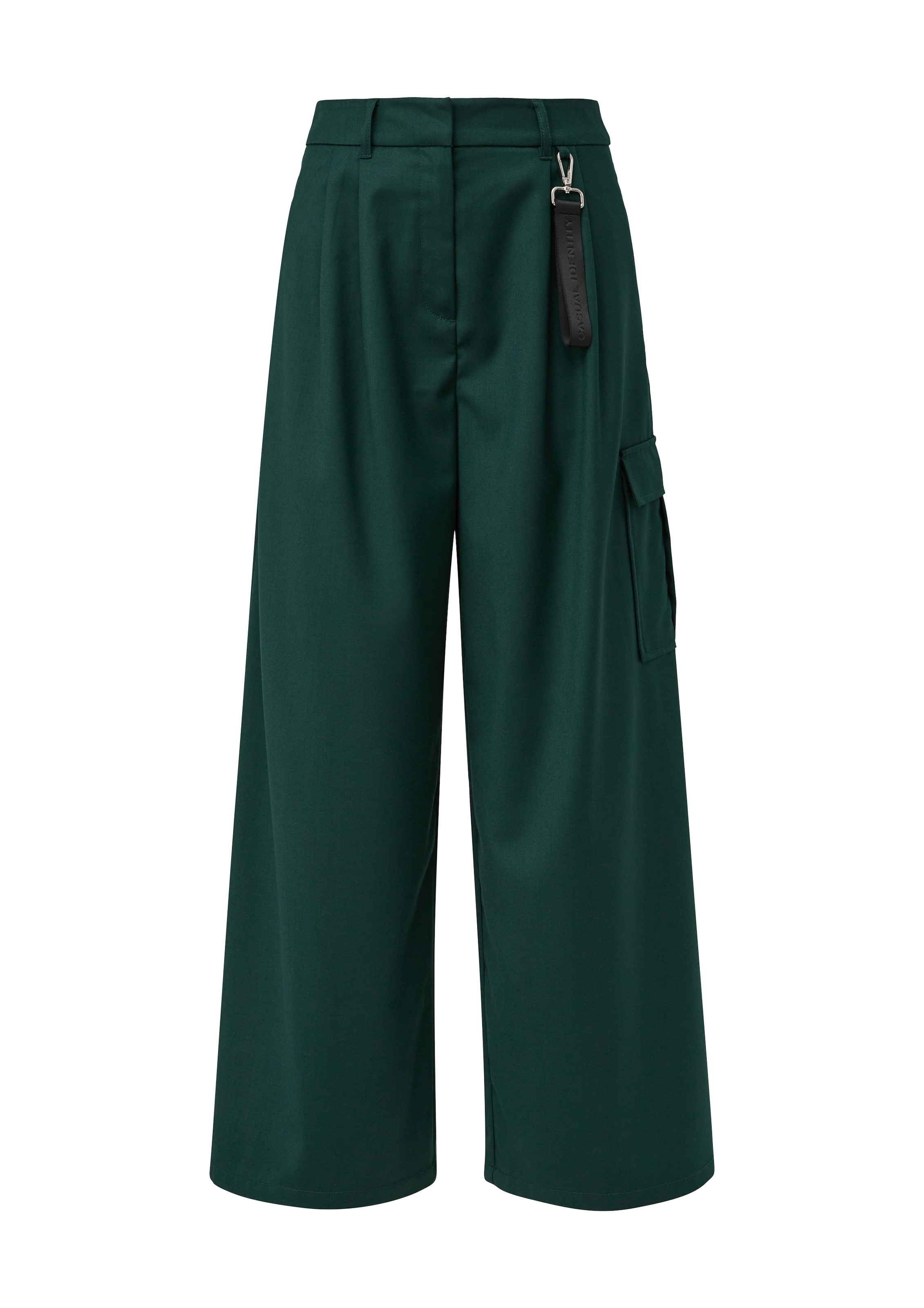 Wide Leg Pantalon comma casual identity en vert : devant