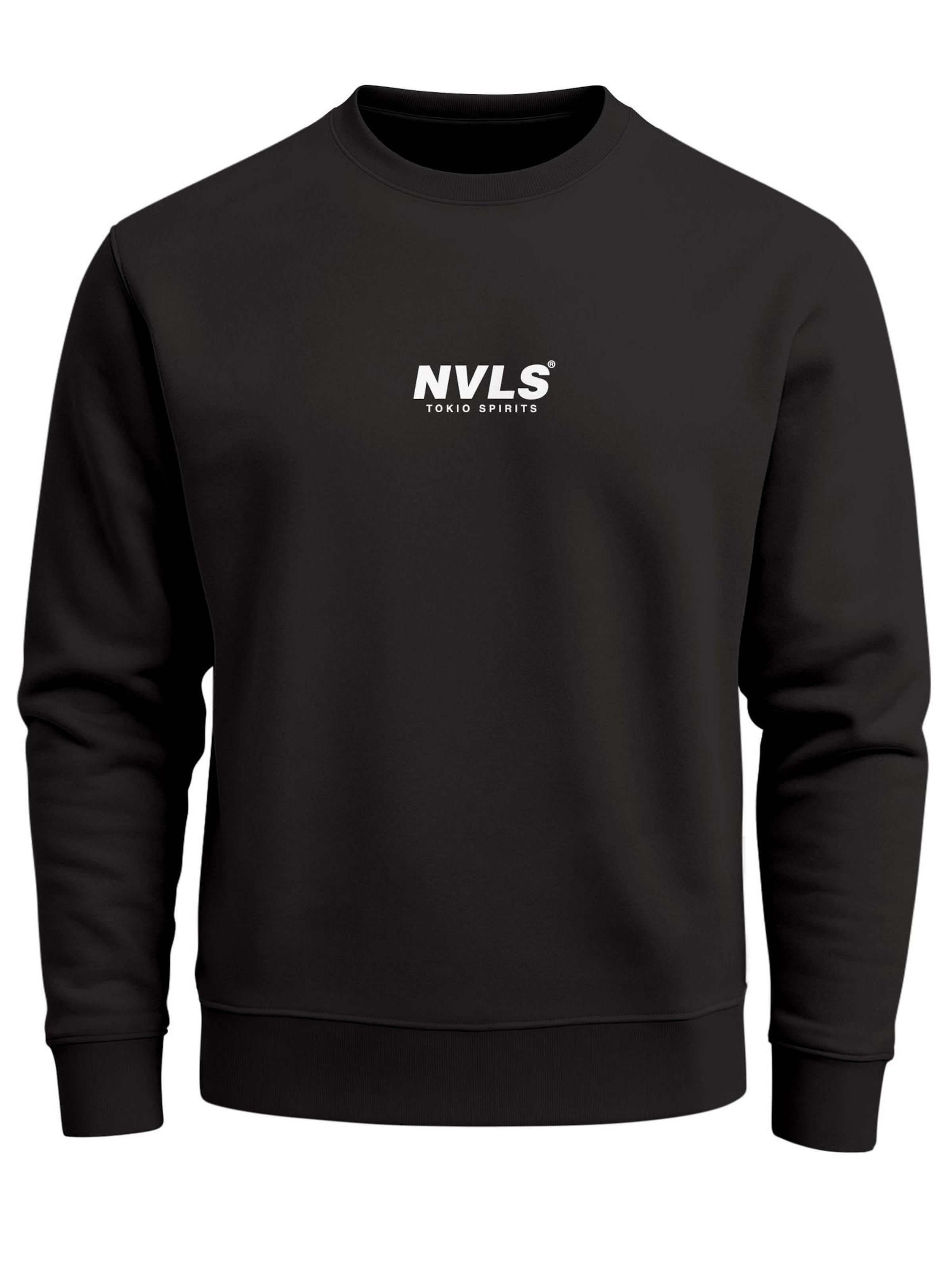 Neverless Sweatshirt 'Tokyo Wave' in Black: front