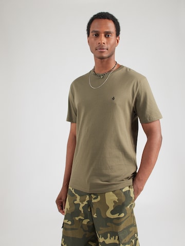 Volcom T-Shirt 'STONE BLANKS' in Grün: Vorderseite