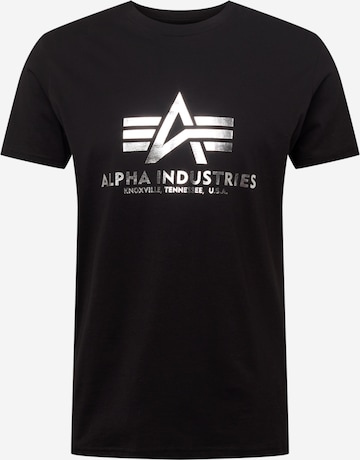 ALPHA INDUSTRIESRegular Fit Majica - crna boja: prednji dio