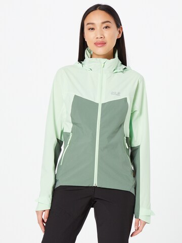 JACK WOLFSKIN Athletic Jacket in Green: front