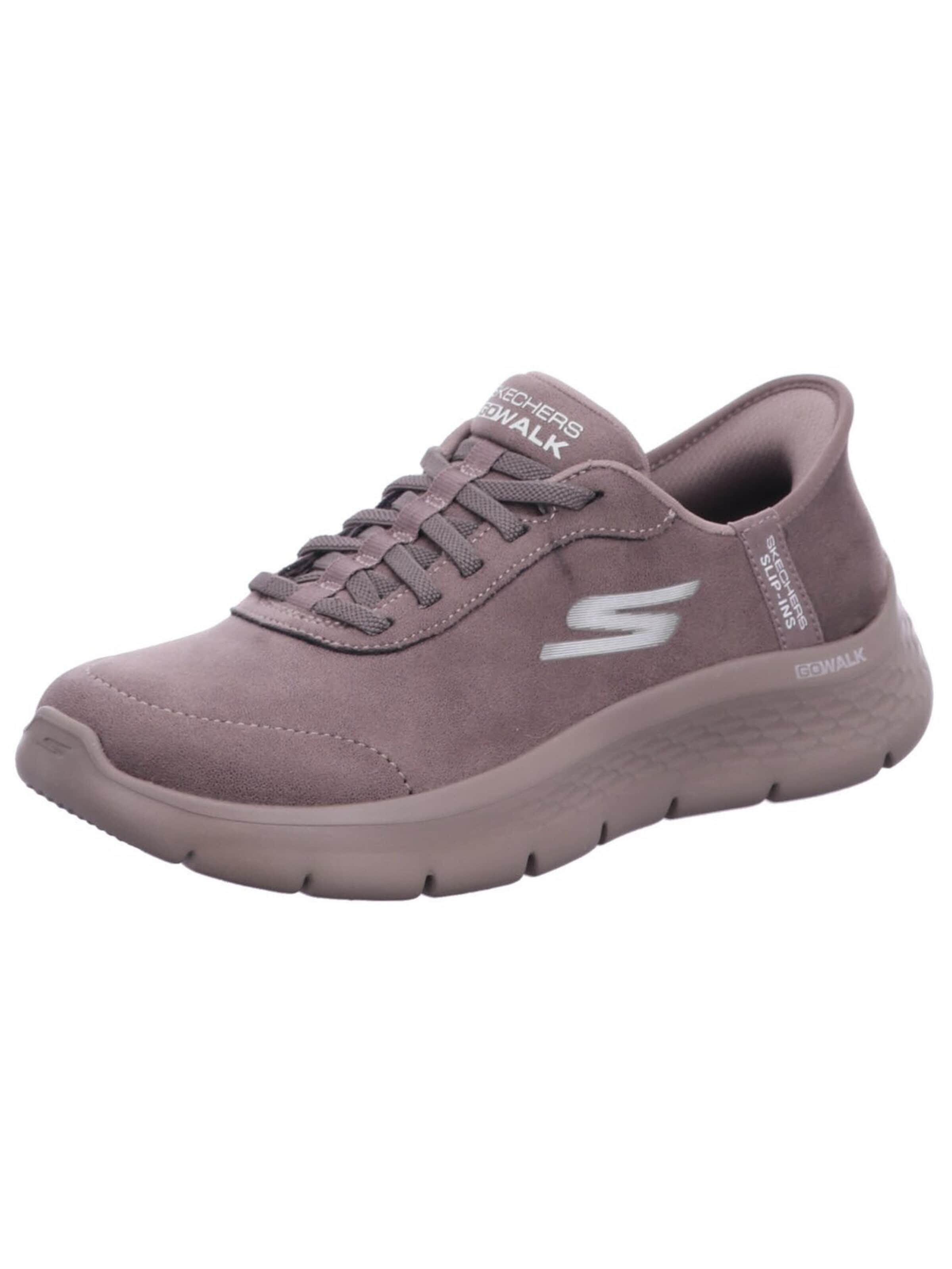 SKECHERS Slip-on 'Slipper Damen 124837 BRN Kunststoff (Synthetik) in braun' in Bruin: voorkant