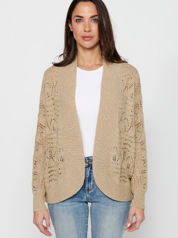 KOROSHI Gebreid vest in Beige: voorkant