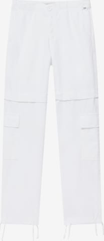 Pull&Bear Loose fit Cargo Pants in White: front