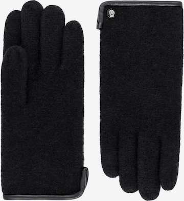 Mezzoguanti 'FELTED WOOL' di Roeckl in nero: frontale