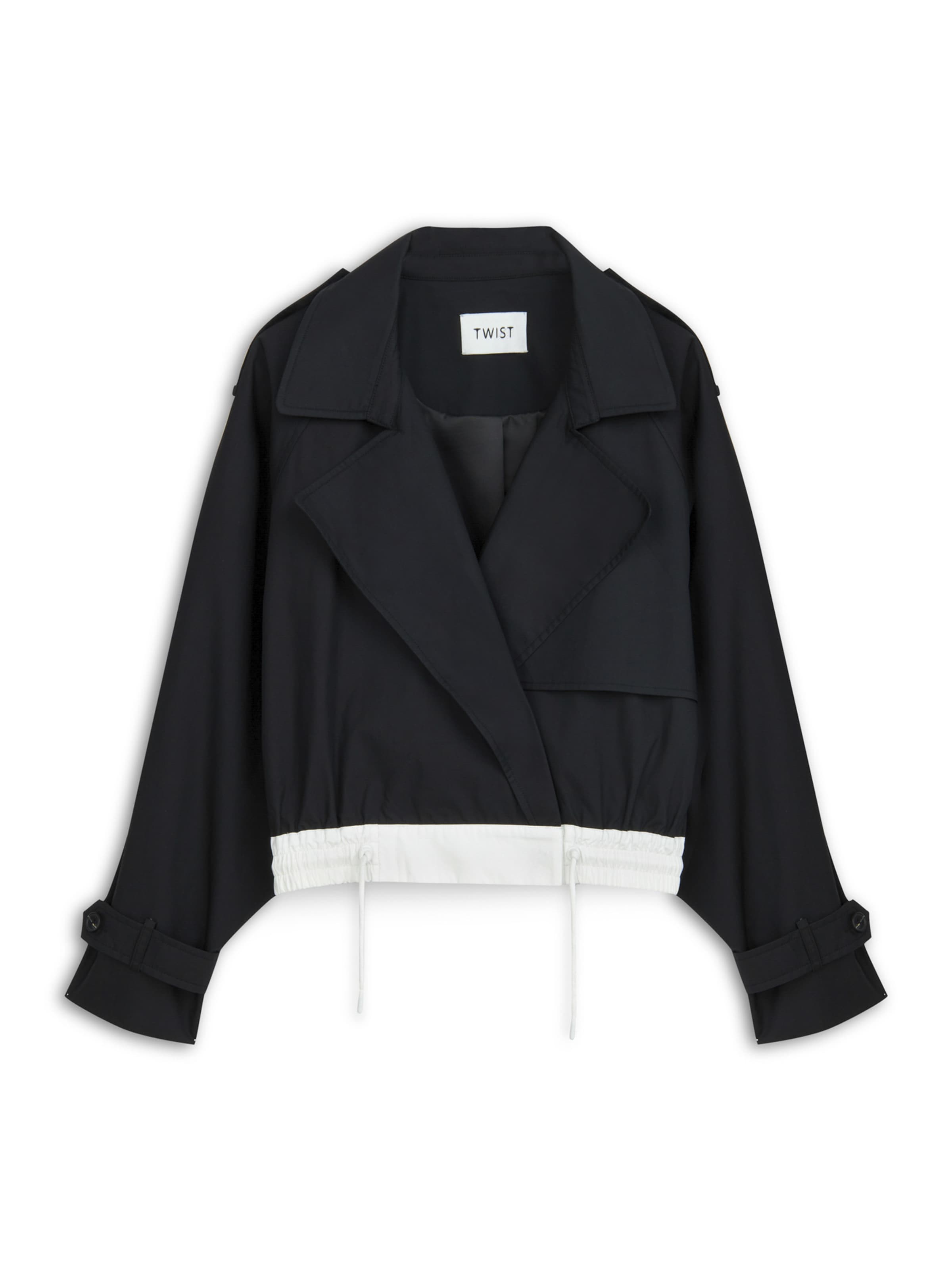 Twist Mantel in Schwarz: Vorderseite