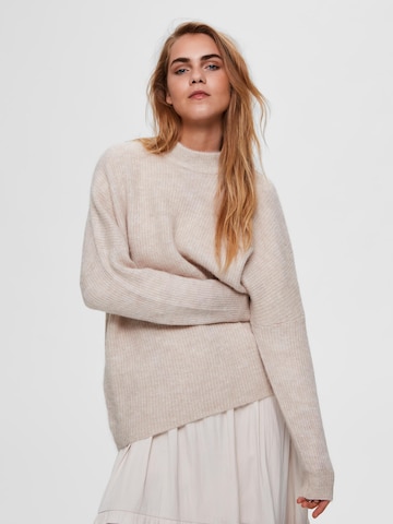 SELECTED FEMME Sweater 'Lulu Enica' in Beige: front