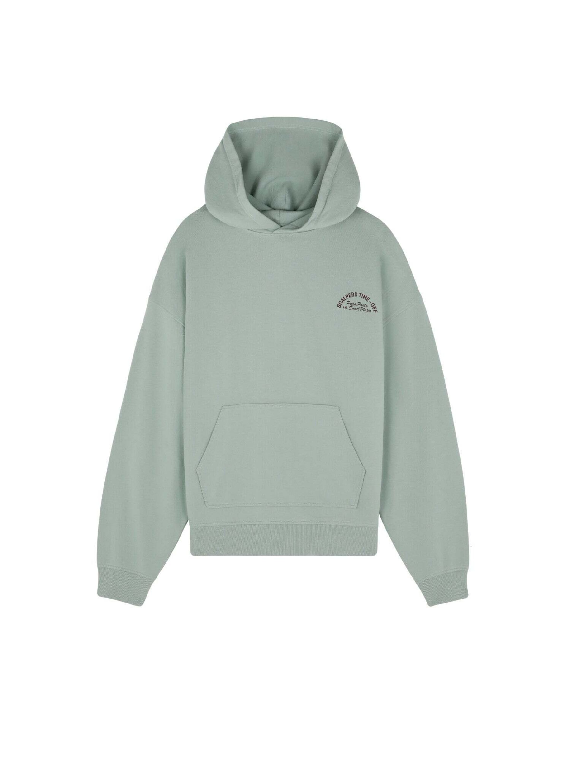 Scalpers Sweatshirt 'Time Off' i grøn: forside