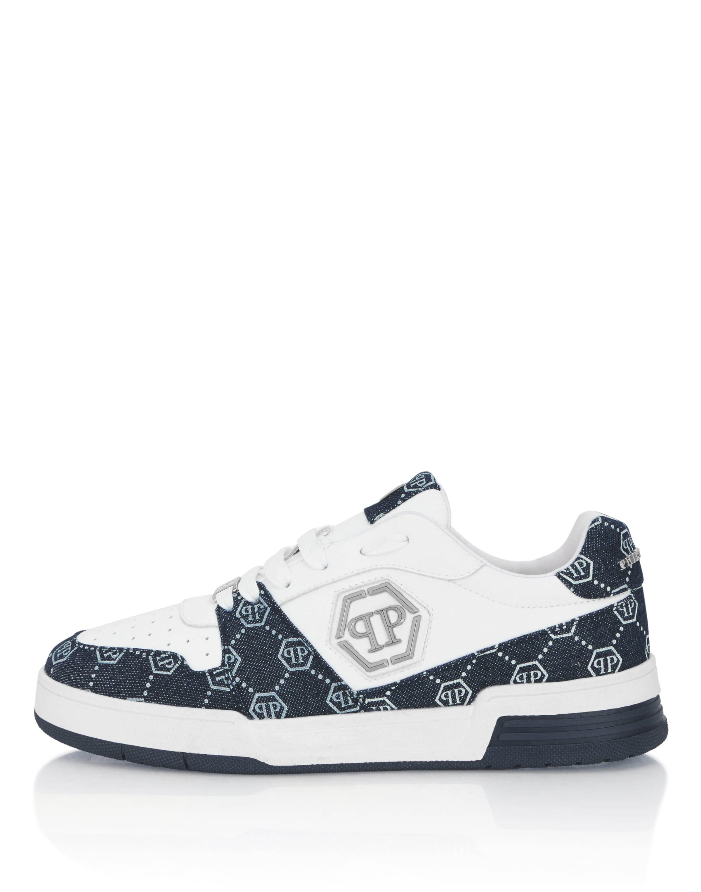Baskets basses Philipp Plein en blanc : devant