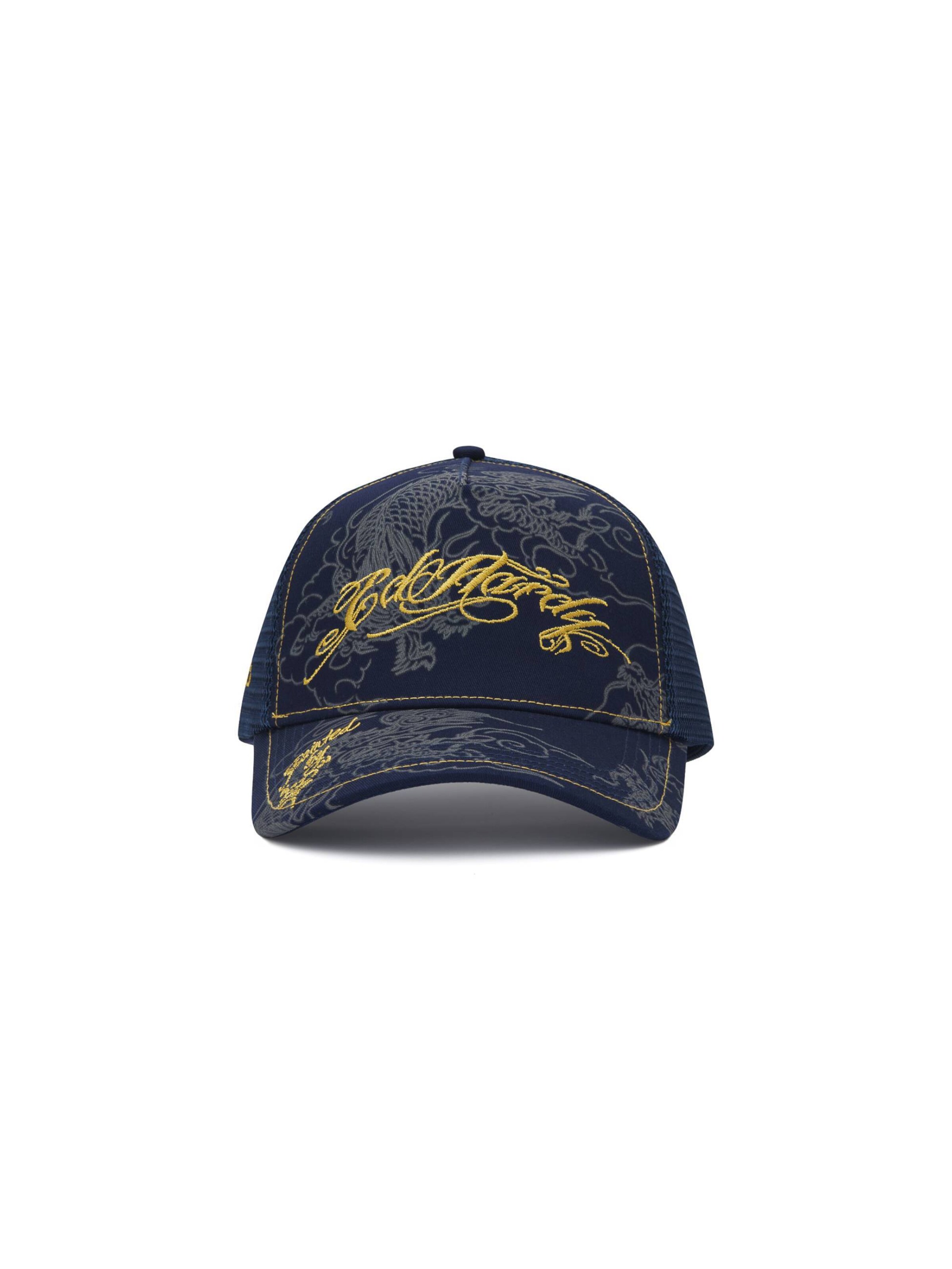 Casquette 'Outline Dragons' Ed Hardy en bleu : devant