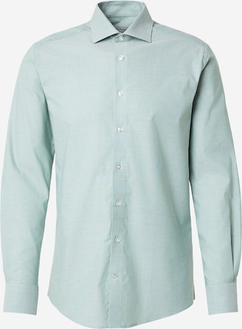 Bruun & Stengade Slim Fit Paita 'Jorge' värissä vihreä: etupuoli