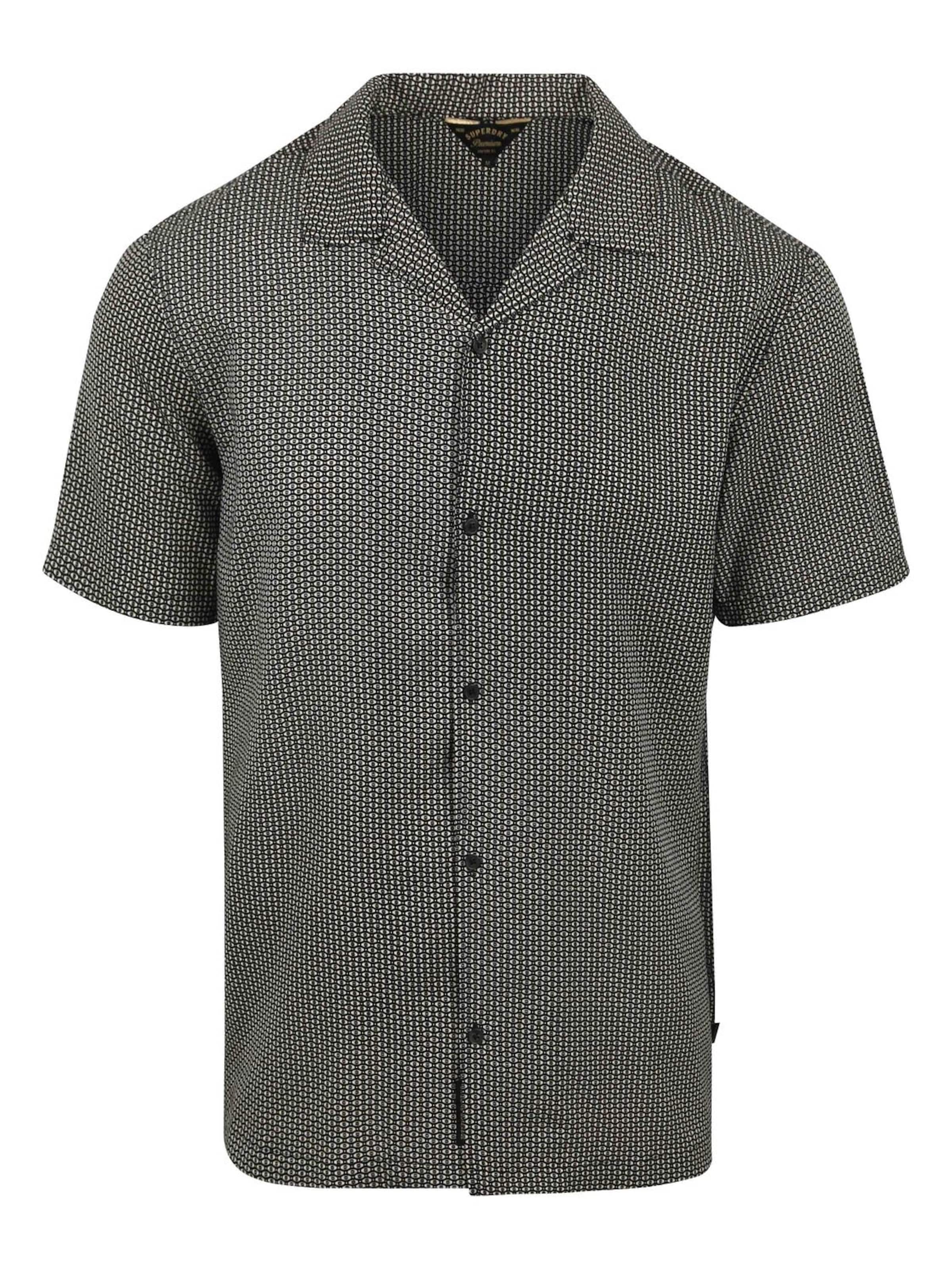 Superdry Regular fit Button Up Shirt in Black: front