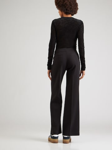 WEEKDAY Flared Trousers with creases 'Kaeli' in Black