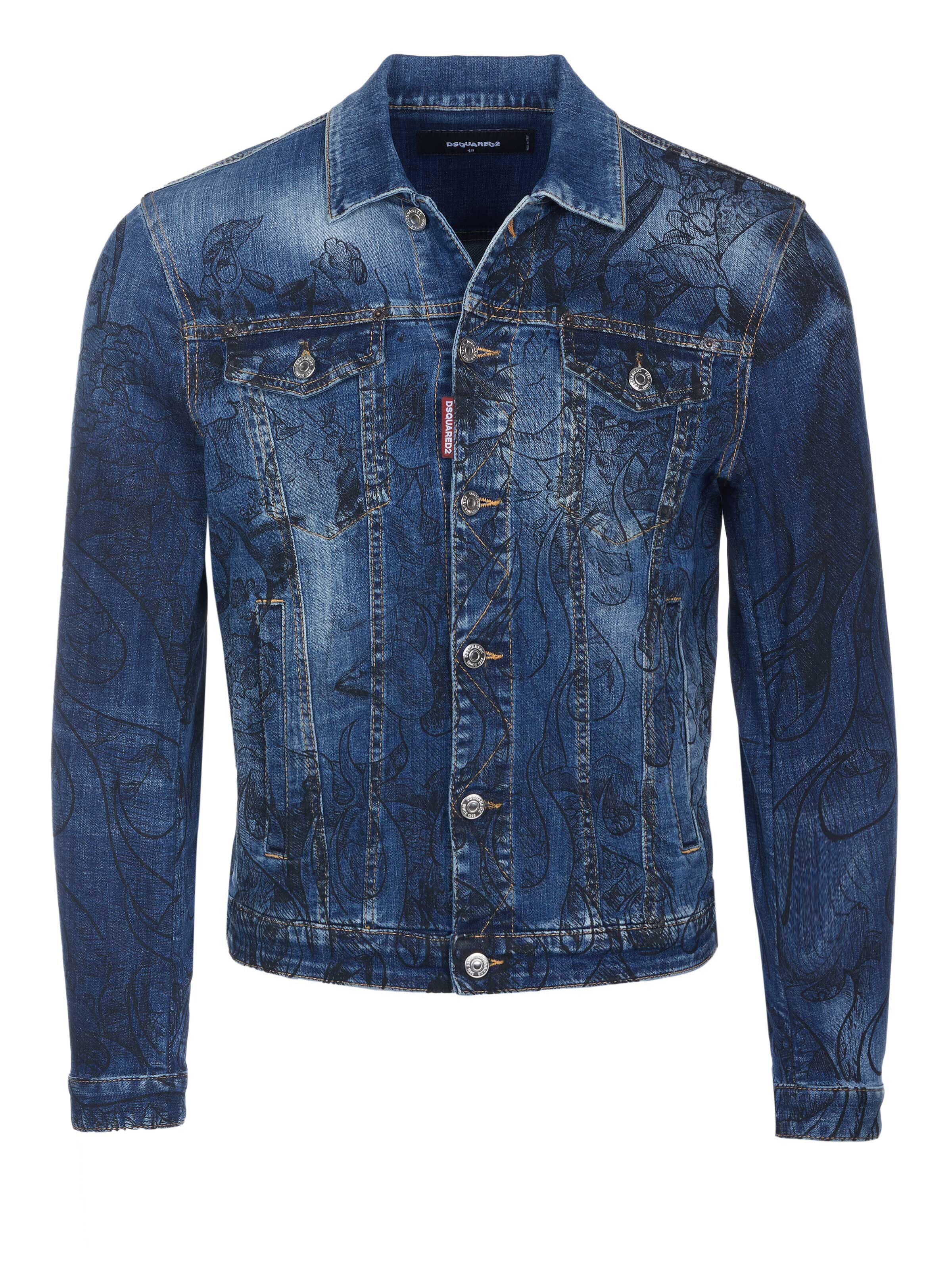 DS2 Between-Season Jacket 'Dsquared2 Jacke Dan blau' in Blue: front