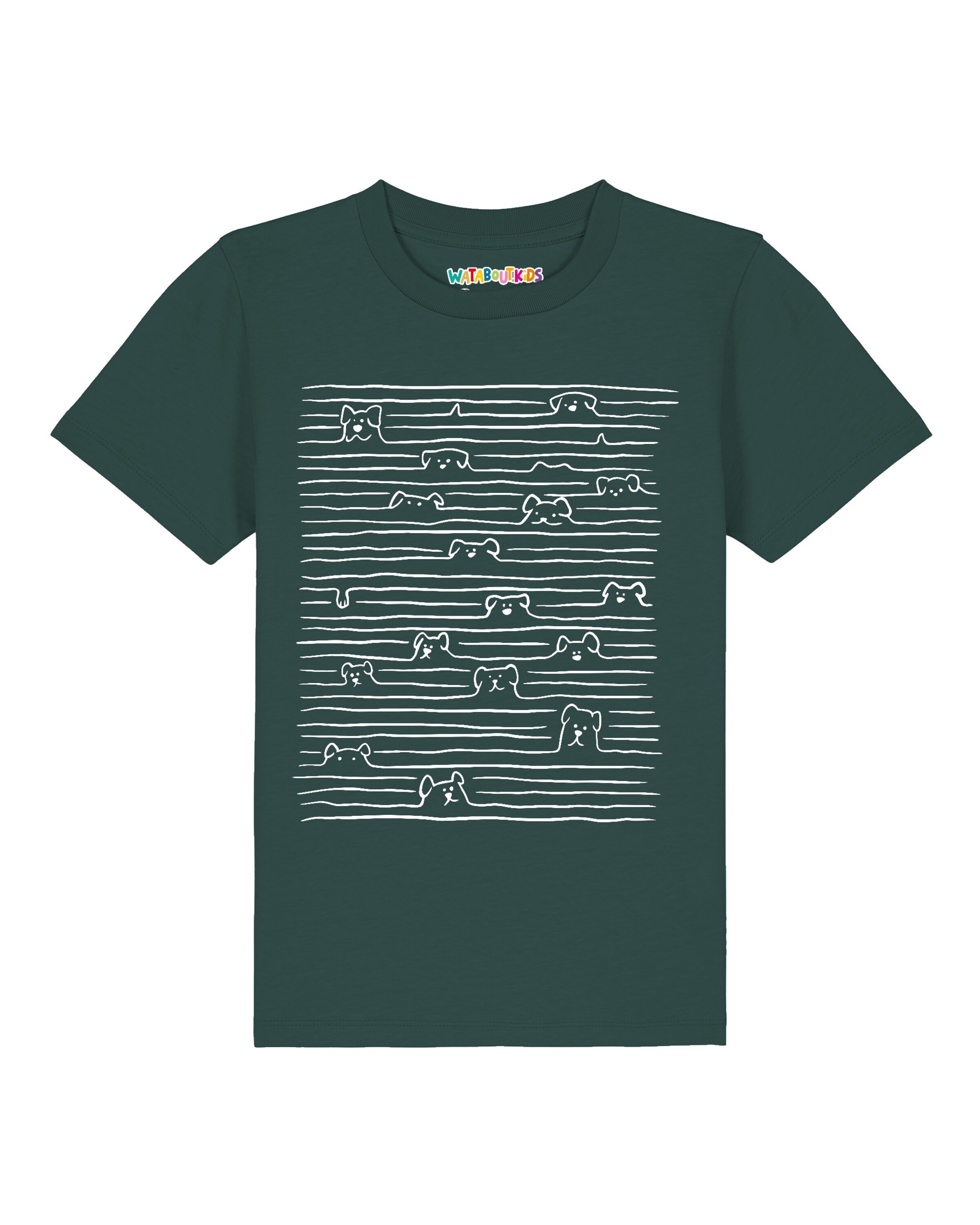 T-Shirt 'Doodle Dogs' watabout.kids en vert : devant