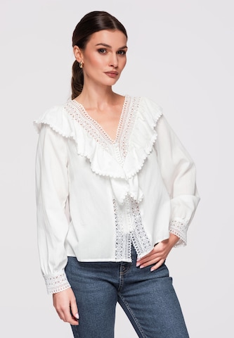 Ombre Blouse in White