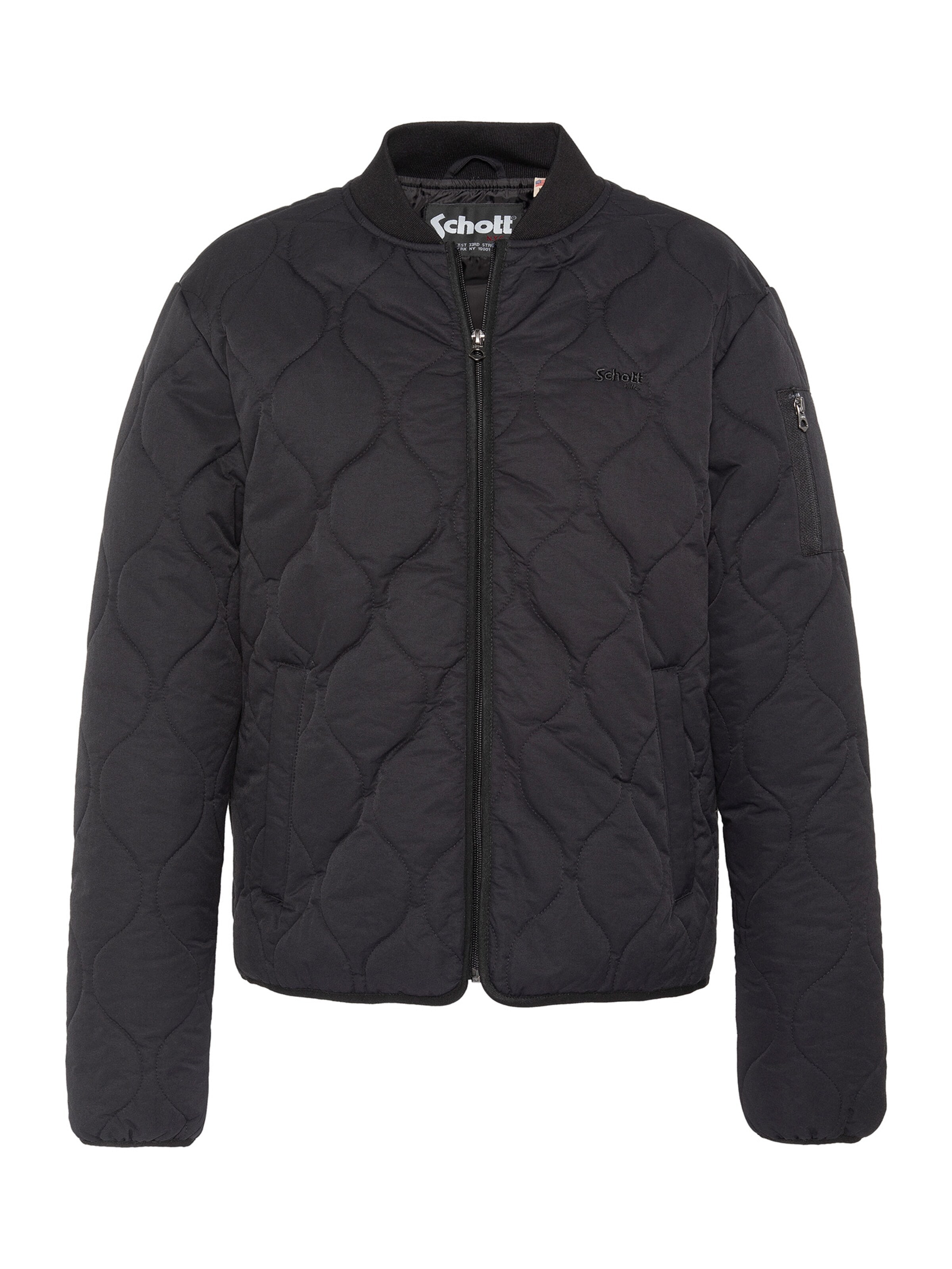 Veste mi-saison Schott NYC en noir : devant