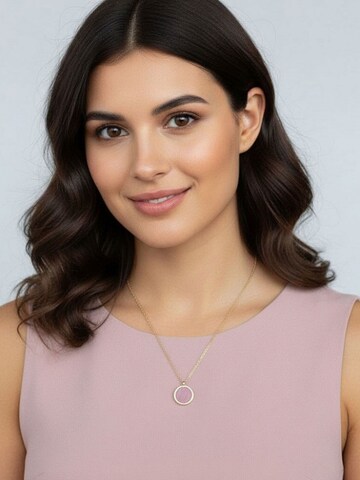 Sergio Engel Kette 'Beach Kette 02 Vergoldete Edelstahlkette mit Natursteinanhänger'‌‌‌‌‌‌ in Pink