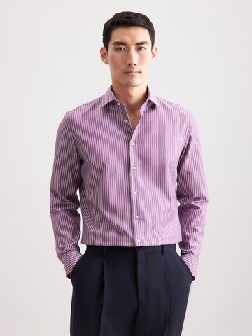 Coupe slim Chemise business 'Schwarze Rose' SEIDENSTICKER en violet : devant