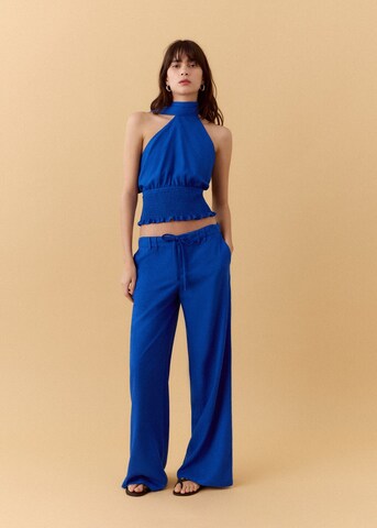 MANGO TEEN Wide leg Pants 'Lisp' in Blue