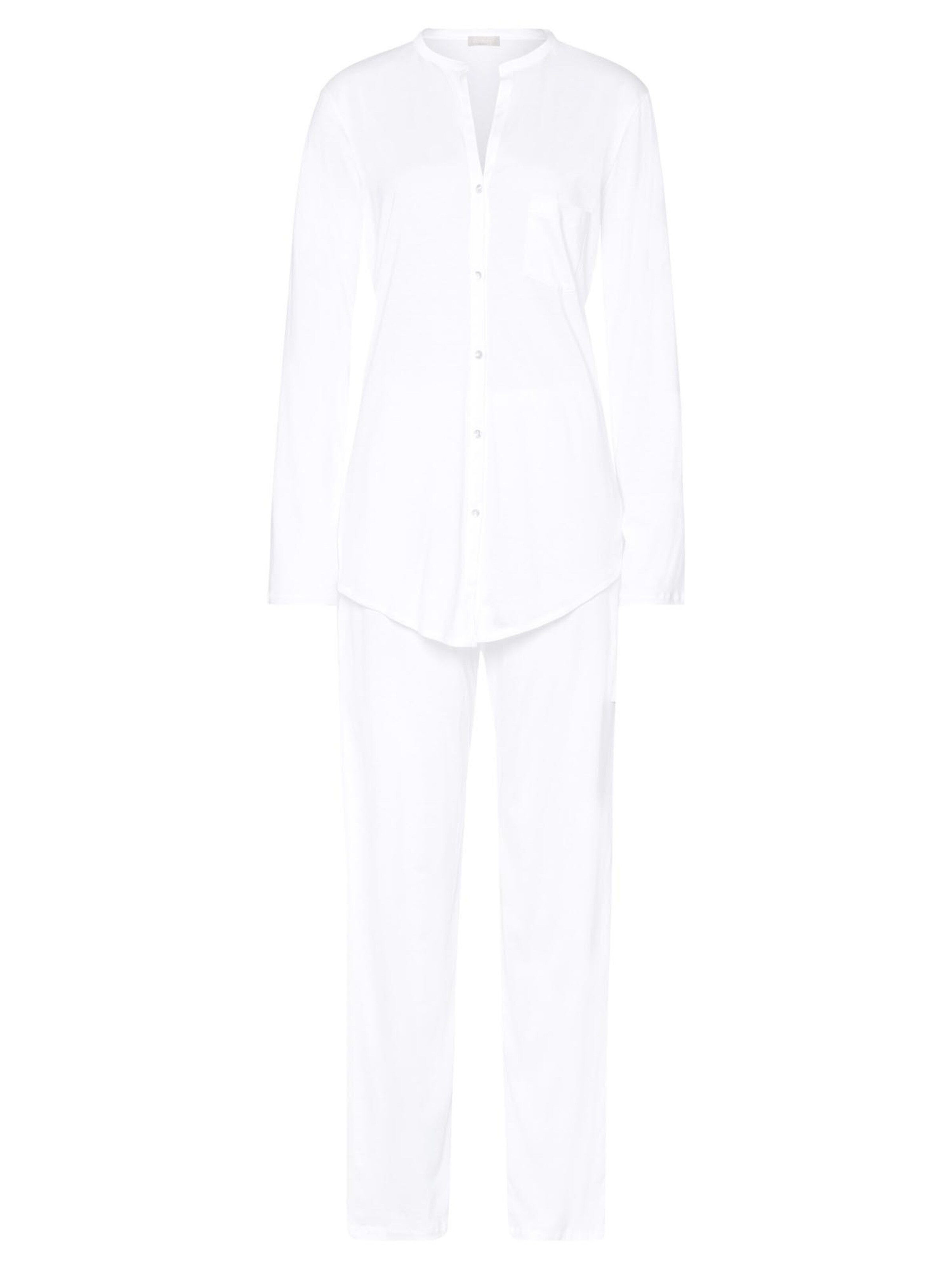 Hanro Pajama 'Cotton Deluxe' in White: front