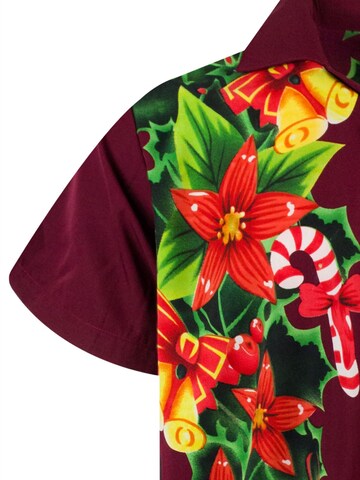 King Kameha Regular Fit Hemd 'Christmas Wedding'‌‌‌‌‌‌‌ in Rot