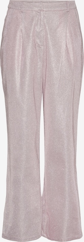 PIECES Wide leg Byxa 'GLITTY' i lila: framsida