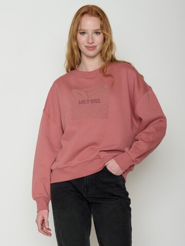 GREENBOMB Sweatshirt 'Wild Soul' in Roze: voorkant