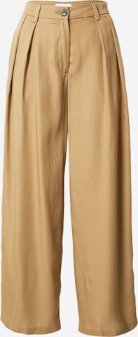 WEEKDAY - Loosefit Pantalón plisado 'Hazel' en beige: frente