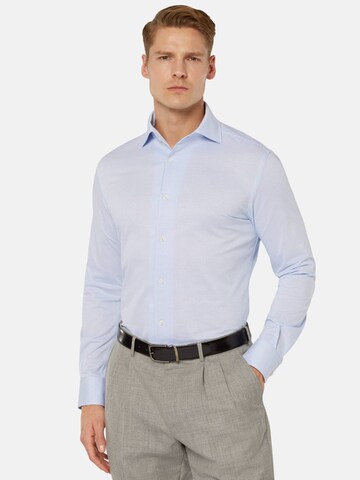 Coupe slim Chemise business 'Japanese' Boggi Milano en bleu : devant