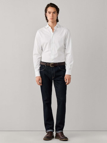 Hackett London Regular fit Button Up Shirt 'City Solid Eoe' in White