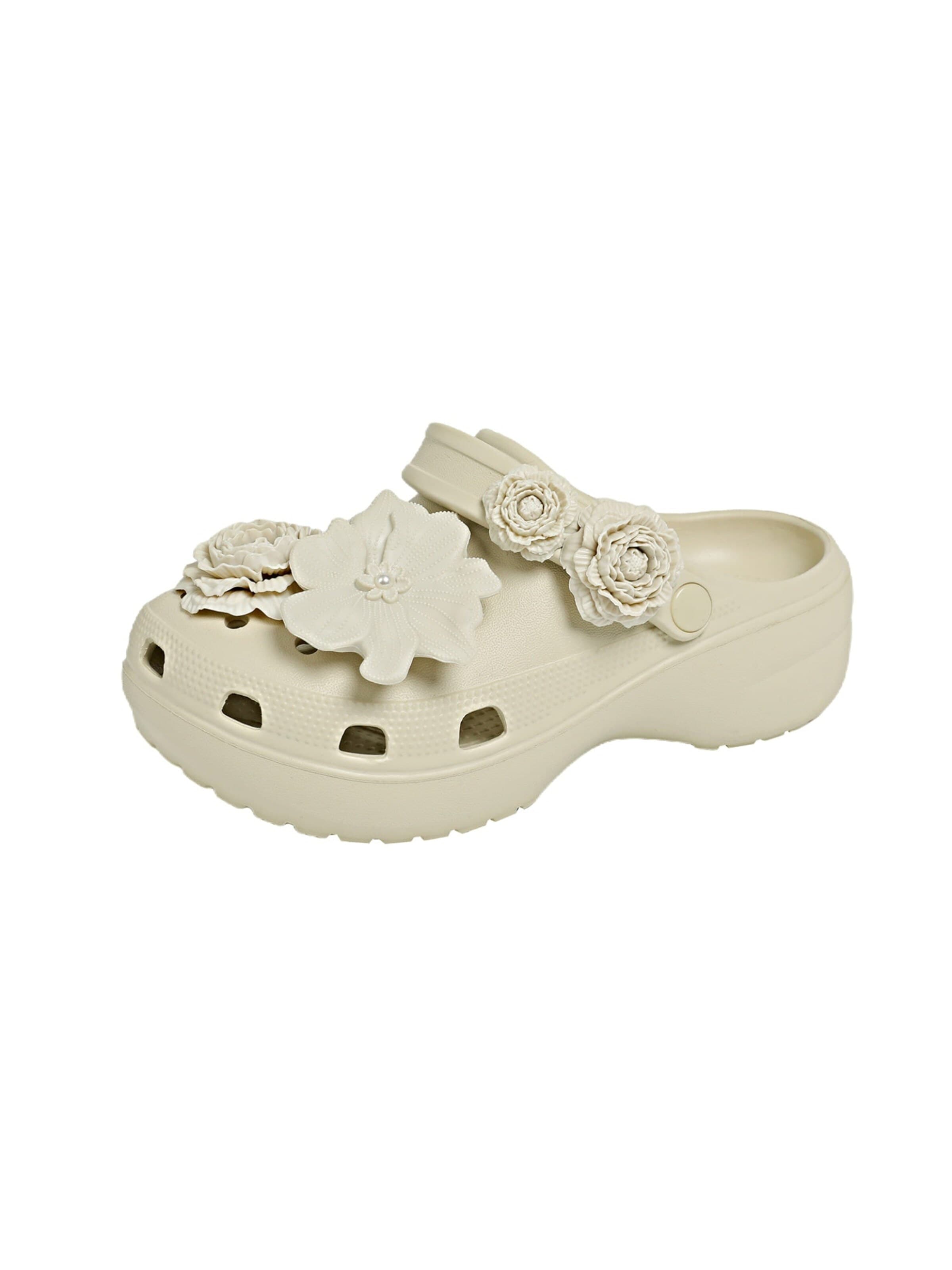 HUSKSWARE Clogs 'Damen Clogs Leicht Atmungsaktiv Rutschfest Bequeme Gartenschuhe Sommer Hausschuhe' in Beige: front