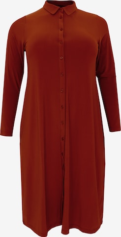 Robe-chemise YOEK en rouge : devant