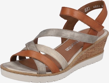 REMONTE Strap Sandals in Brown: front
