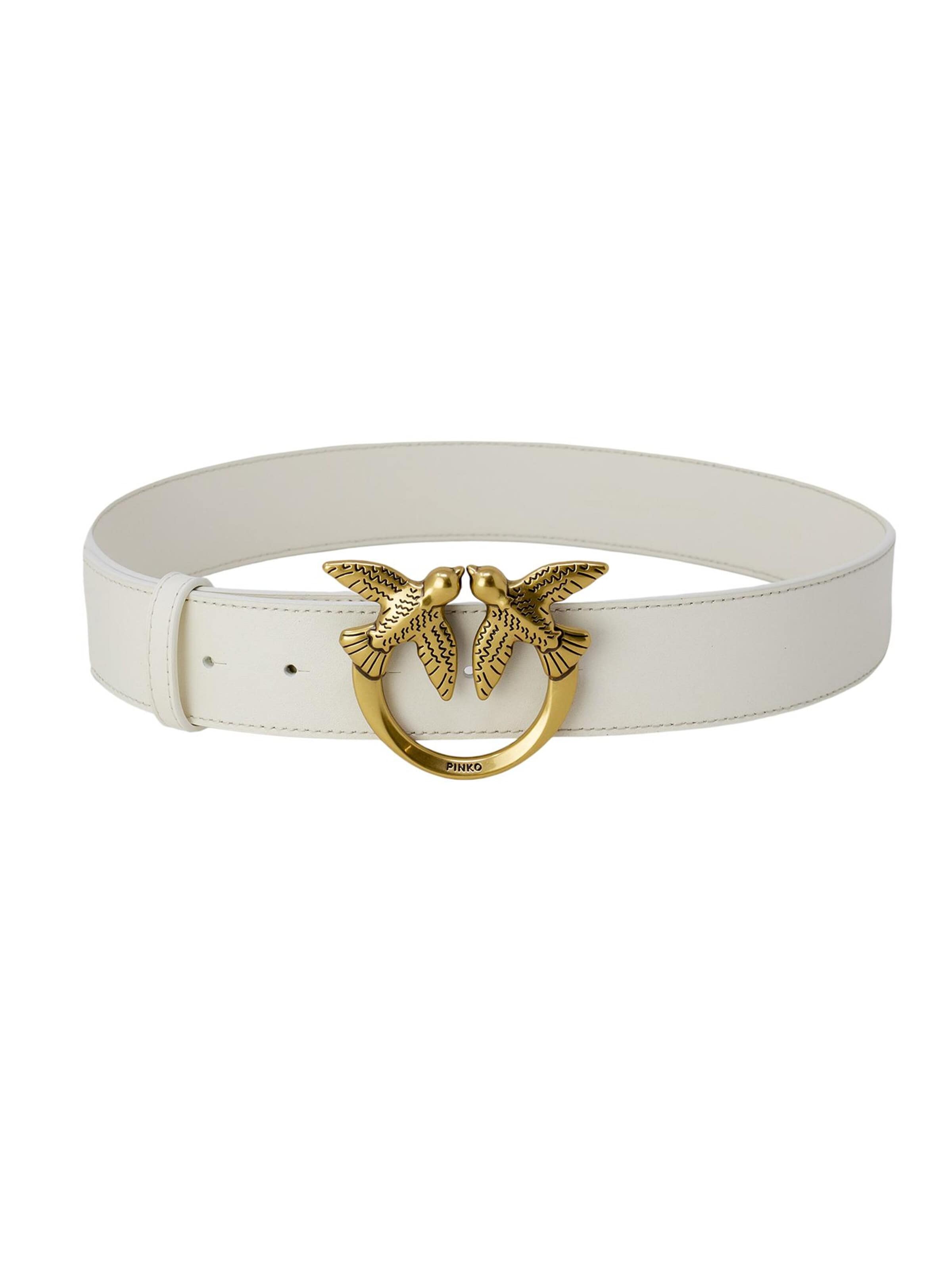PINKO Riem 'LOVE BERRY H3 VITELLO SETA 100125 A0F1' in Beige: voorkant