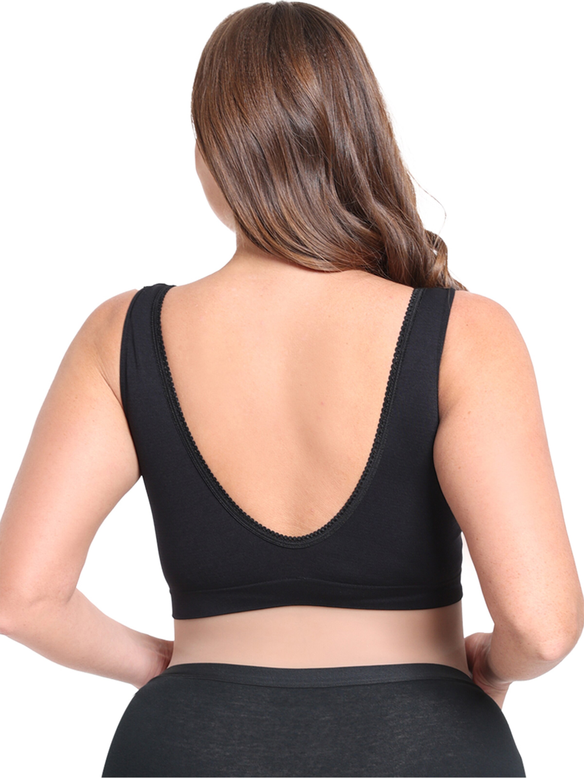 MEETWEE T-shirt Nursing Bra in Black