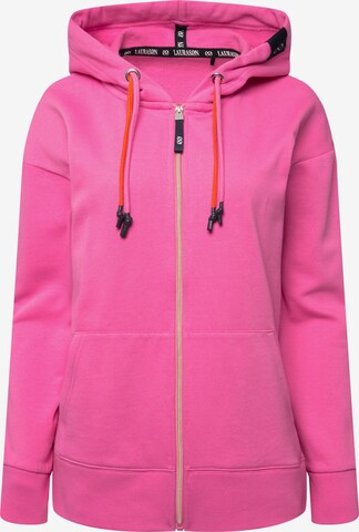 LAURASØN Zip-Up Hoodie in Pink: front