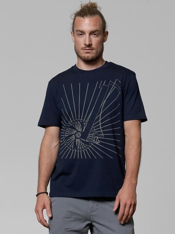 T-Shirt ' Fahrradspeichen ' Watapparel en bleu : devant
