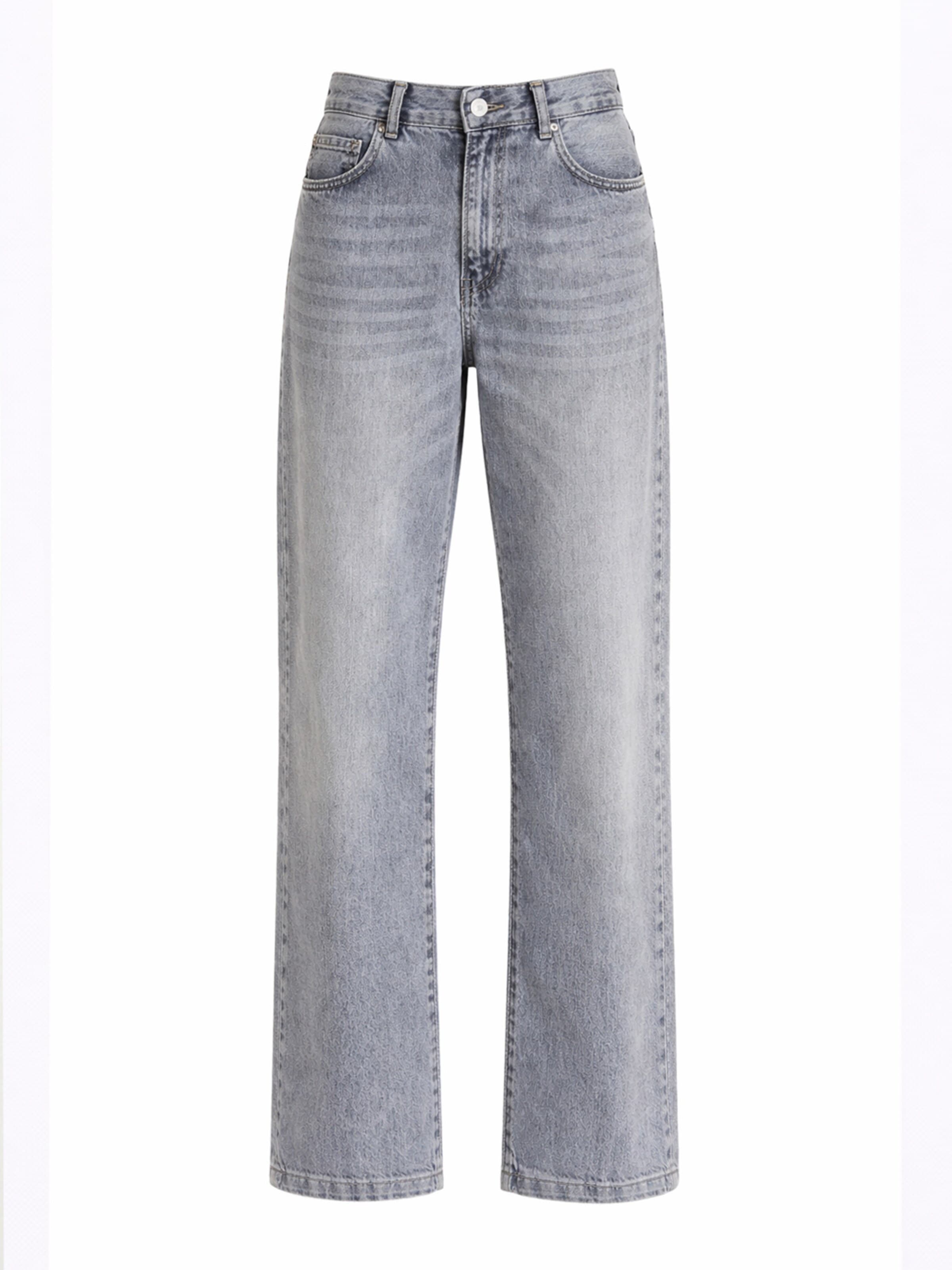 IT'S BASIC Jeans 'Loose High Rise Jeans' in 34/Tall in de kleur Grijs gemêleerd, Productweergave