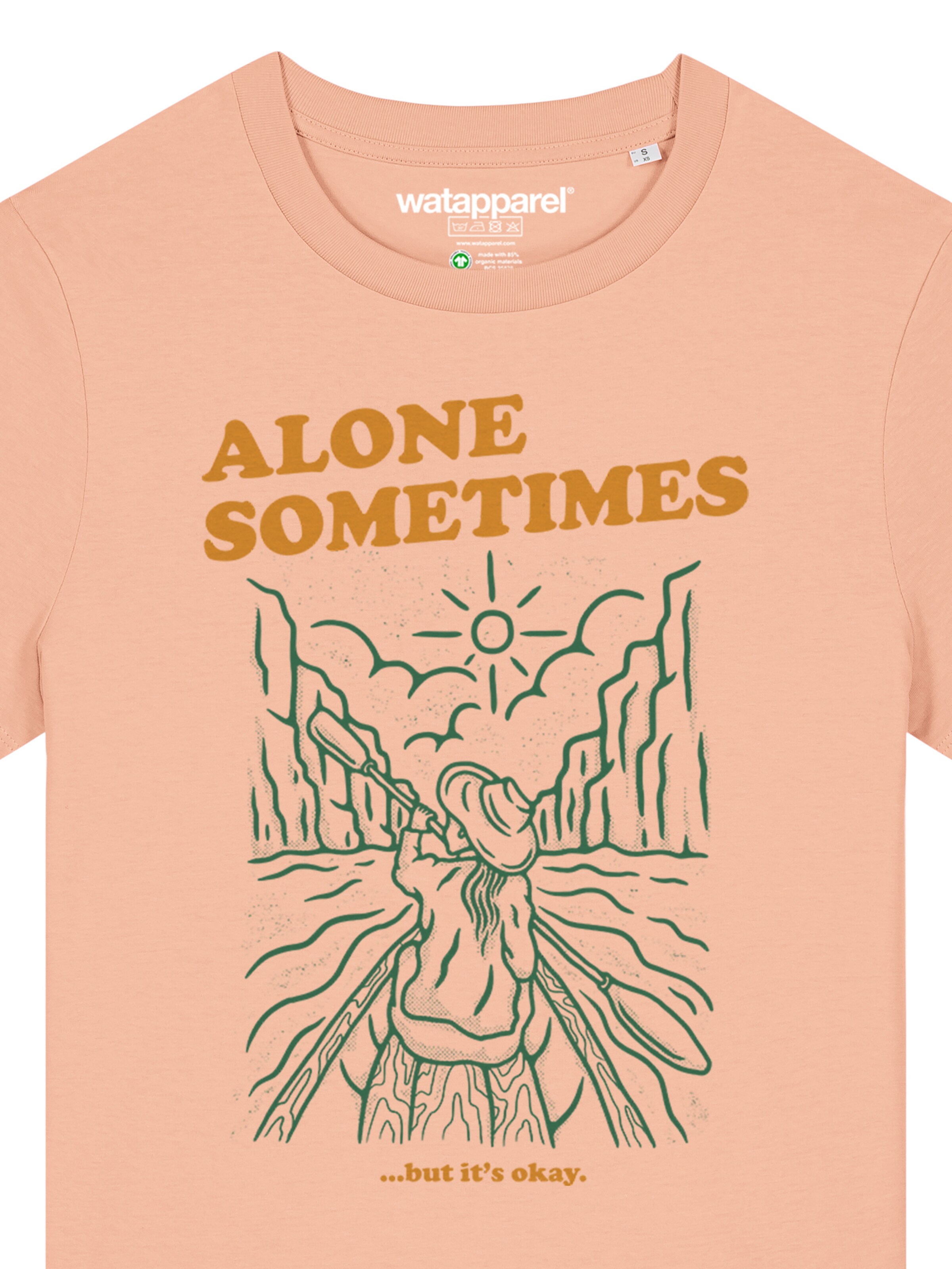 Maglietta 'Alone Sometimes But Its Okay' di Watapparel in arancione